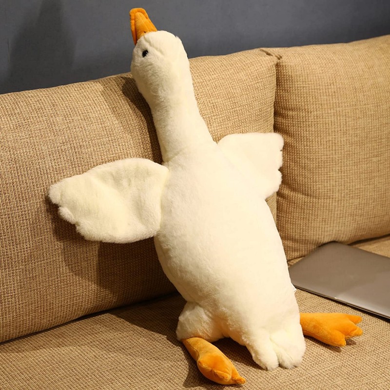 Hračka maskot hebká plyšová hus biela 70 cm
