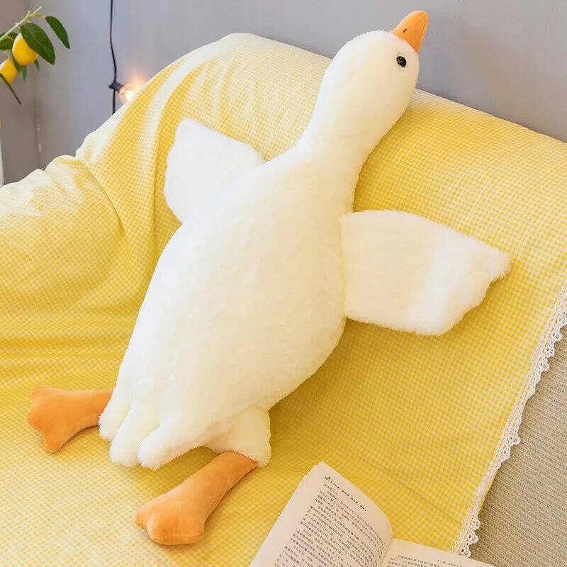 Hračka maskot hebká plyšová hus biela 70 cm