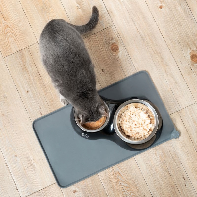 Protišmyková silikónová podložka pod misky pre miláčikov modrá