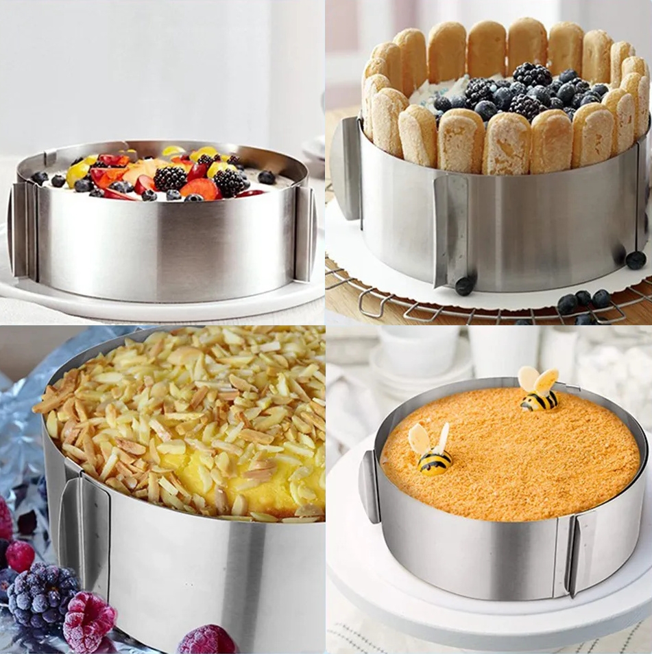 Nastaviteľná forma na pečenie tort okrúhly plech nerez 8,5cm