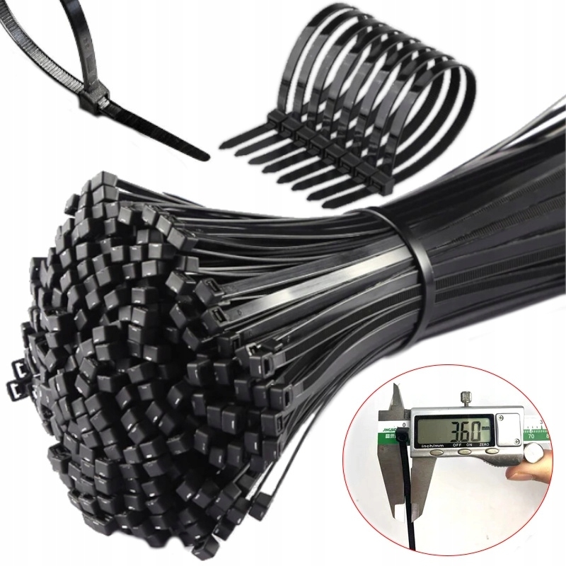 Sťahovanie pásky čierne balenie 100 ks set 3,6x200 káblových svoriek