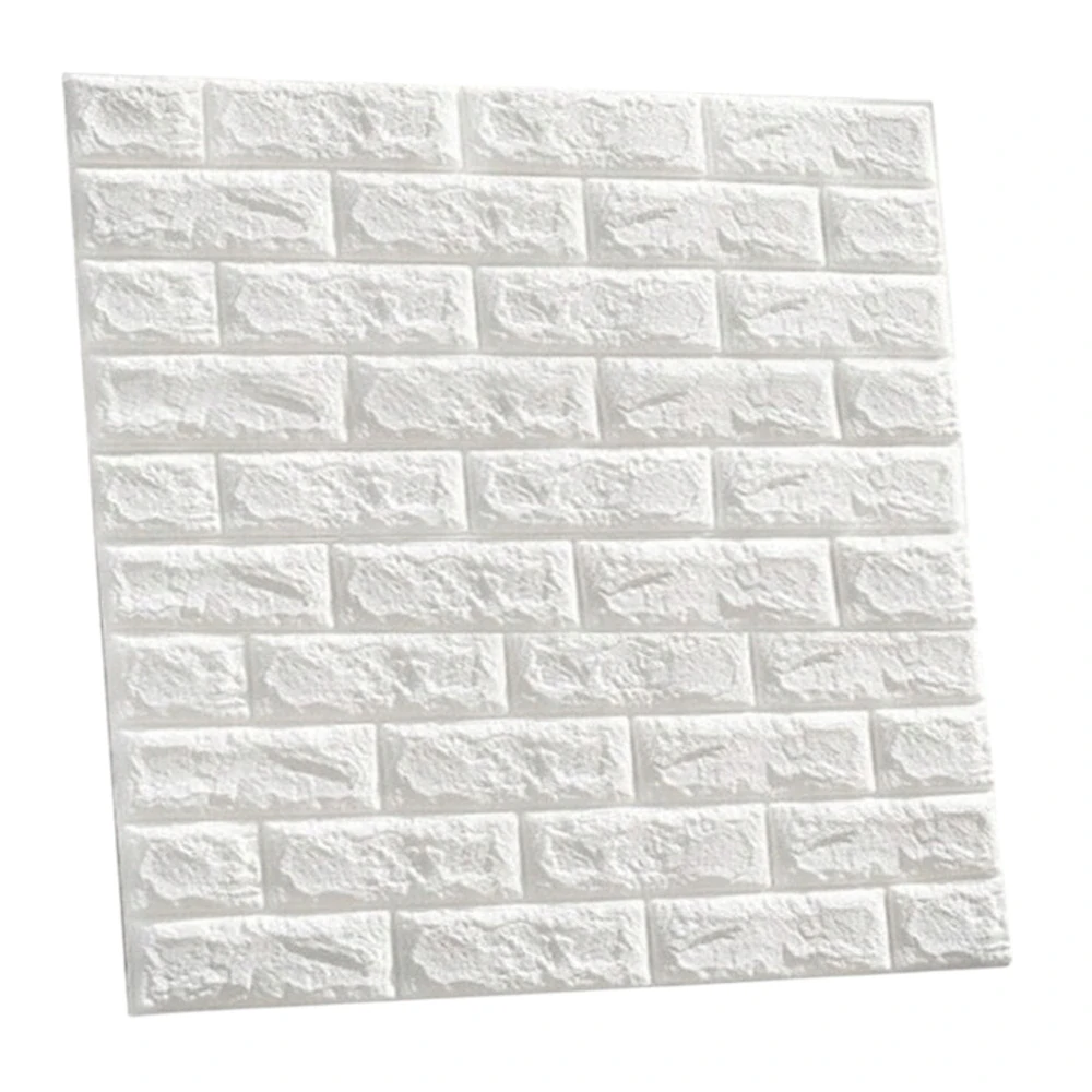 Panel samolepiaca penová tapeta 3D biela tehla kameň dlaždíc 70x77cm