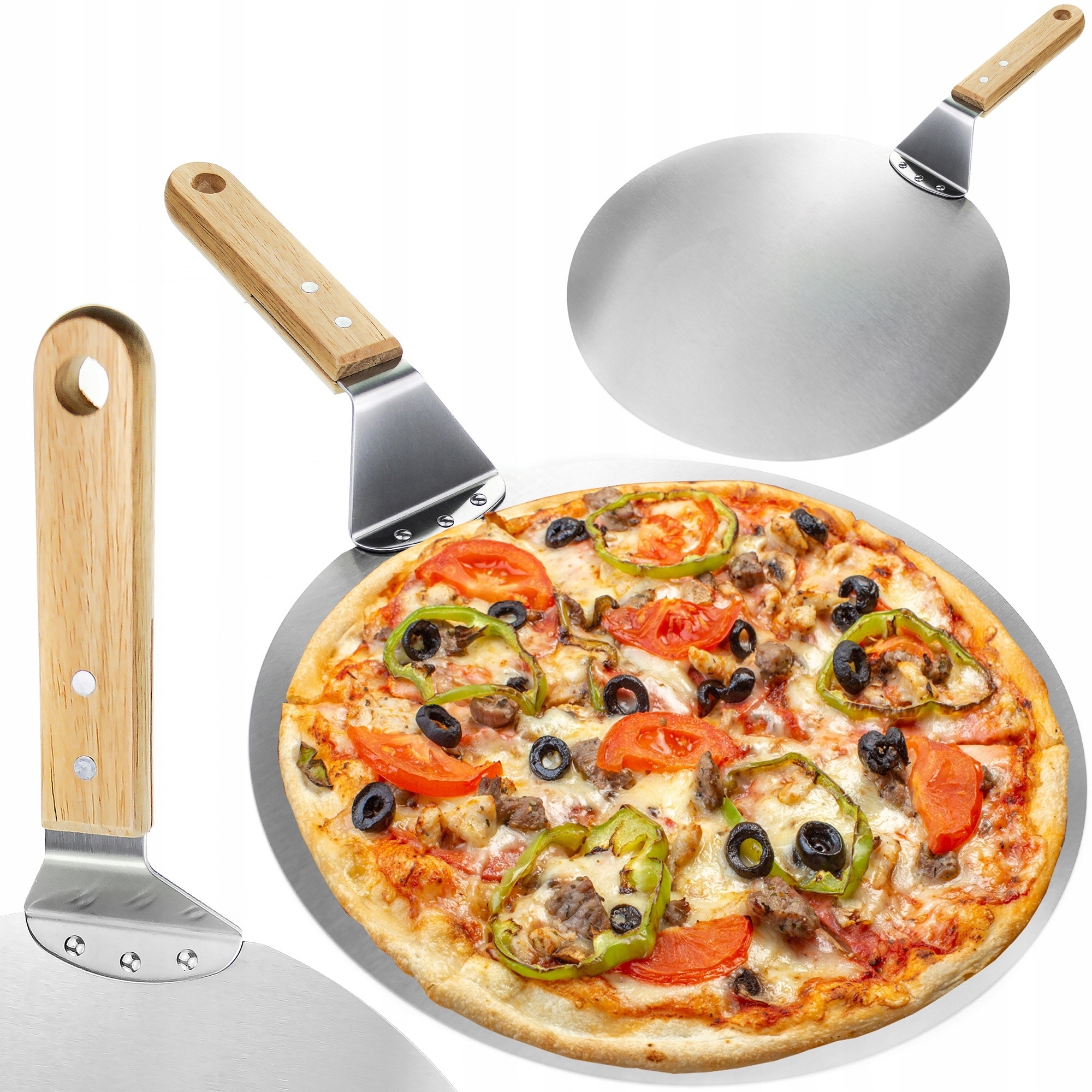 Lopata na pizzu oceľová okrúhla 30cm