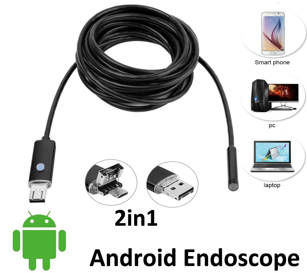 USB endoskopická kamera 10m android win