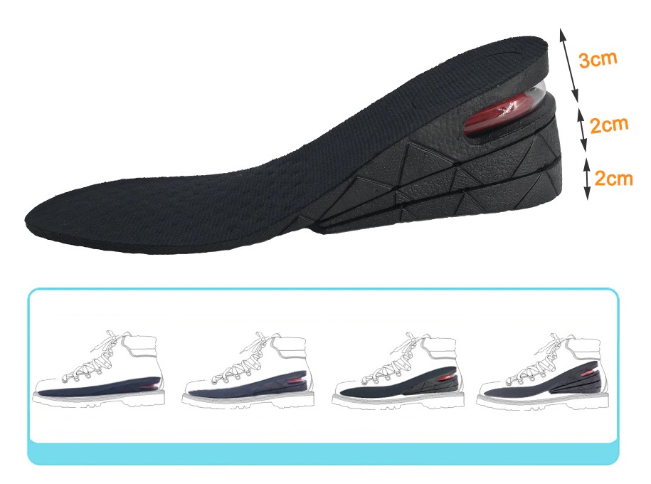 Zvyšujúce vložky do topánok sa vzduchovou pätou + podpätníky
