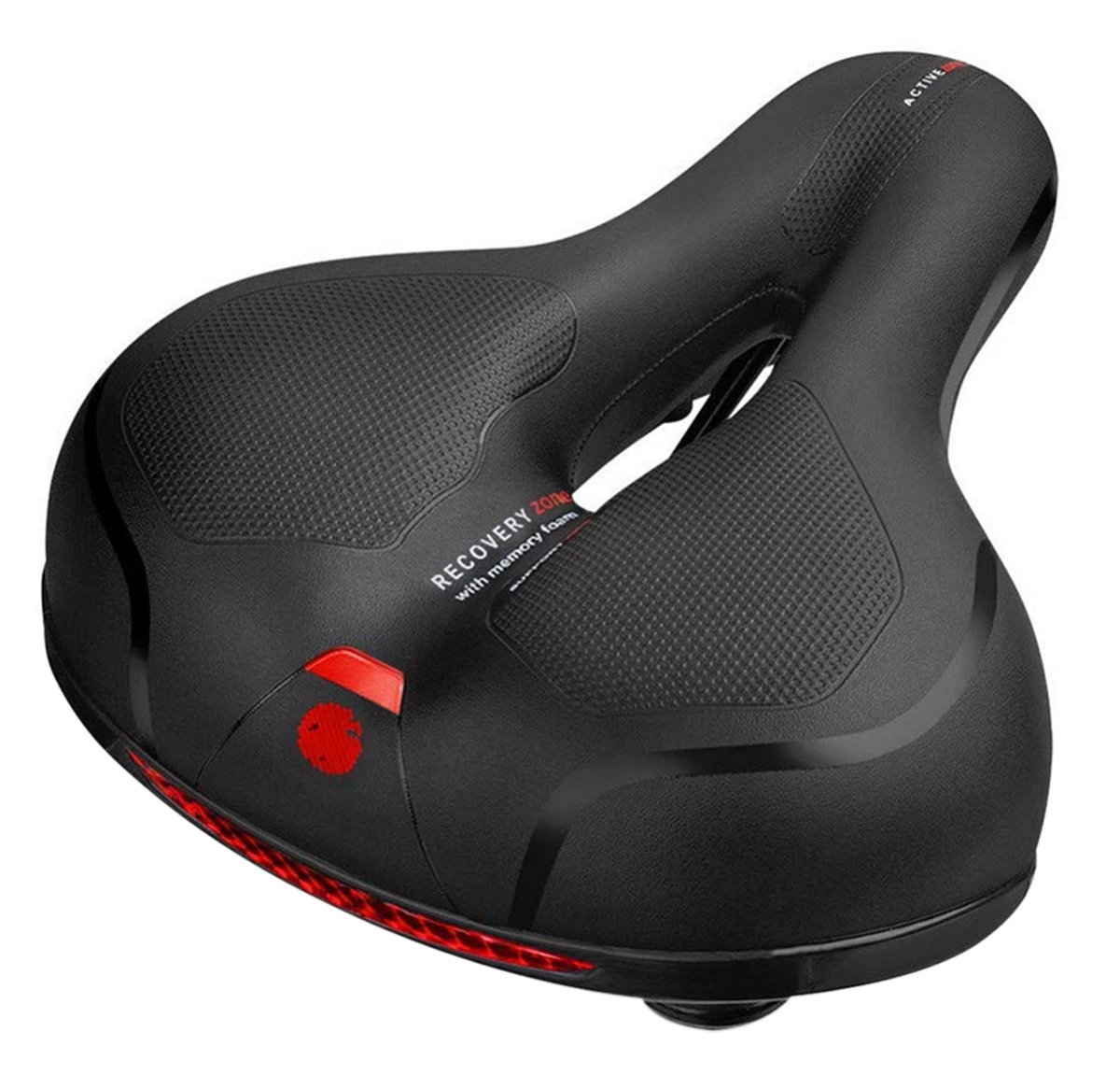 Pohodlné mäkké sedlo na bicykel so zadným svetlom