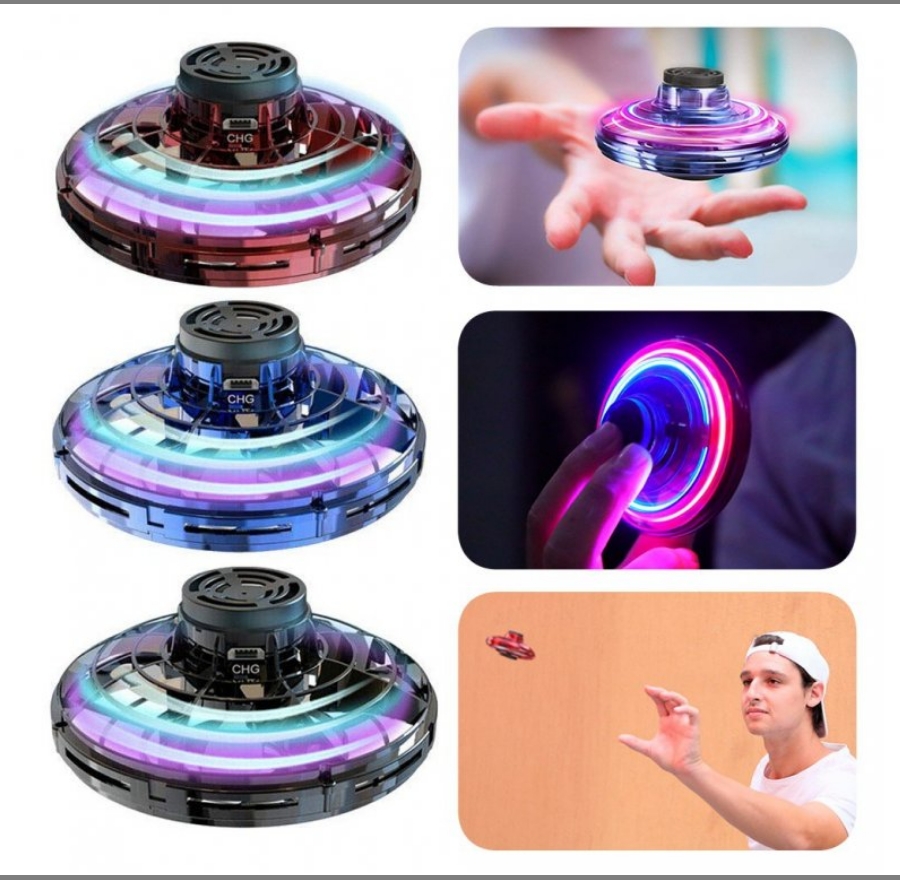 Lietajúci disk UFO levitujúci drone s LED svetlom Flying spinner