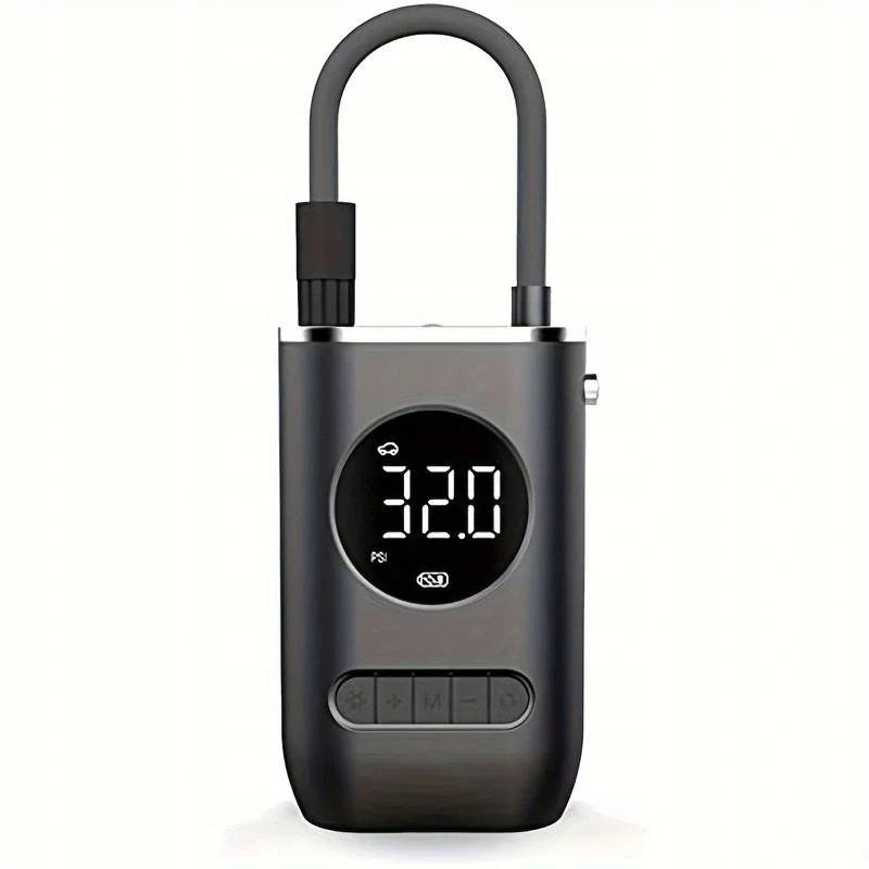 Akumulátorová pumpa do auta na bicykel s detekciou tlaku a LED svetlom