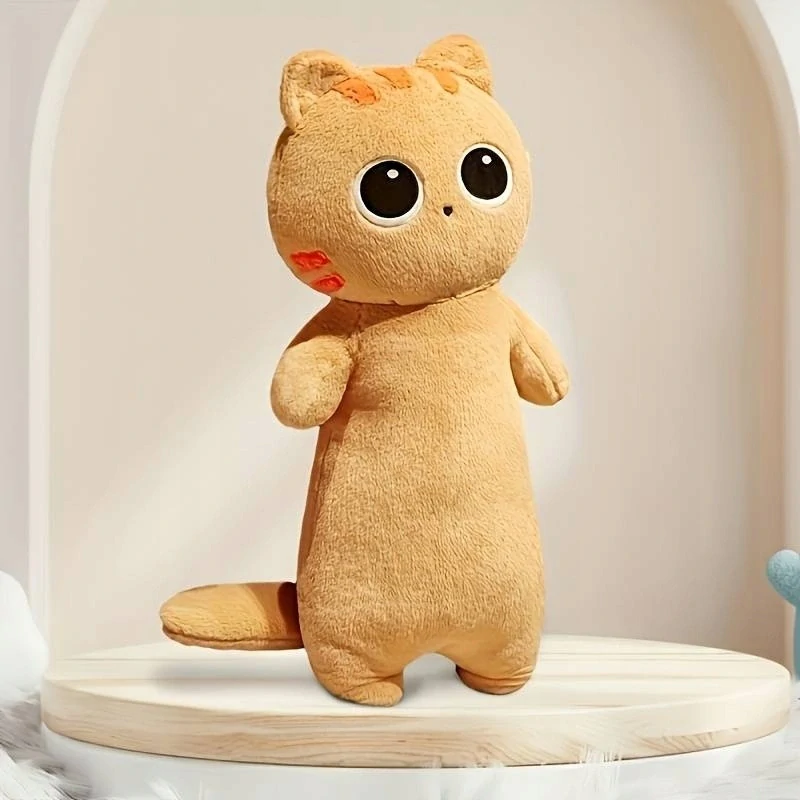 Plyšový vankúš dlhá mačka s veľkými očami 60cm