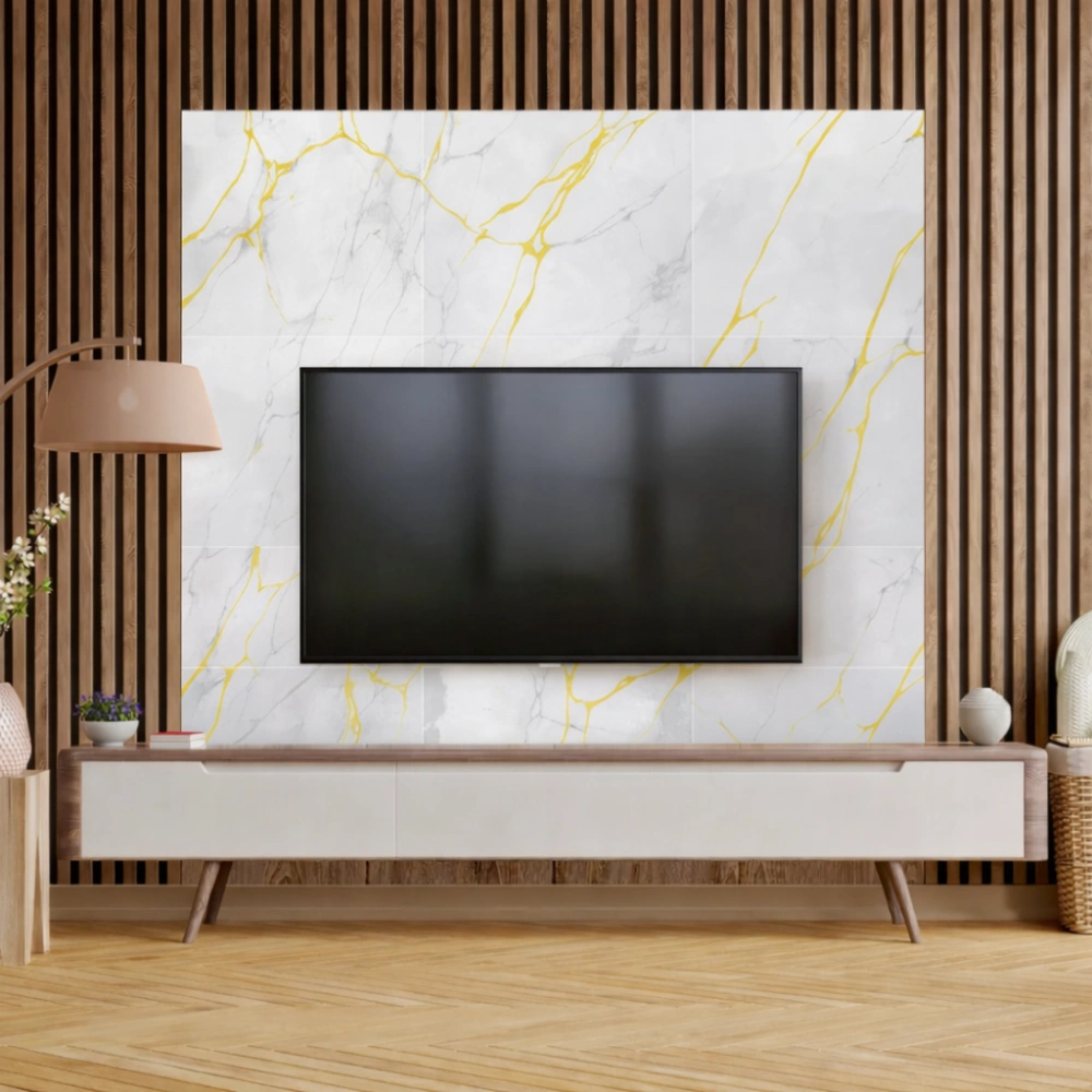 Panele samolepiace biela a zlaté mramorová penová tapeta nástenné 30x60cm 10 ks