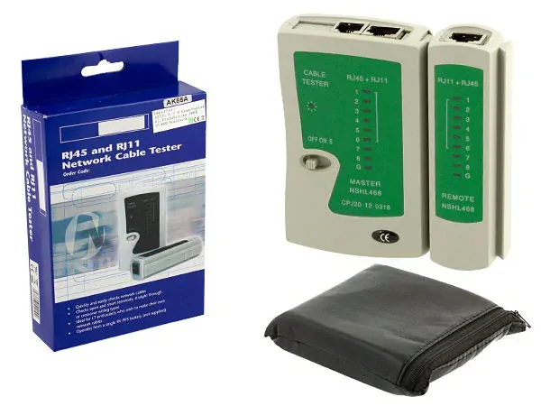 Tester skúšačka káblov rj45/rj12/rj11