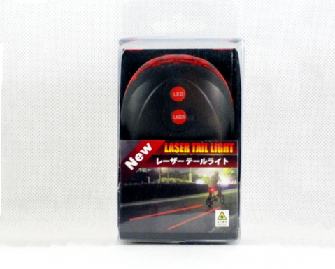 Zadné svetlo na bicykel s 5 led - 7 módov a 2 x laser