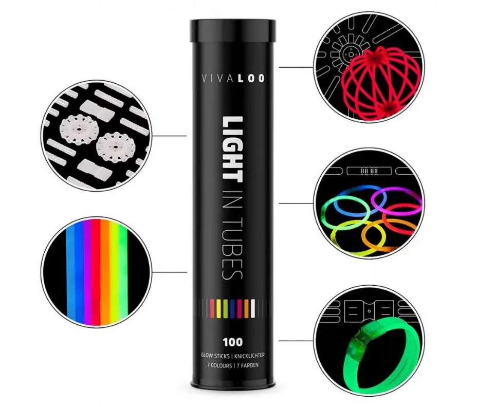Svietiace tyčinky 100ks chemické svetlo