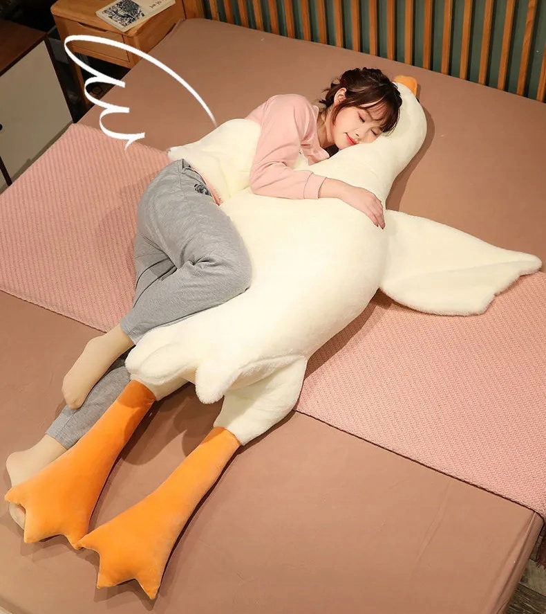 Hračka maskot hebká plyšová hus biela 50 cm