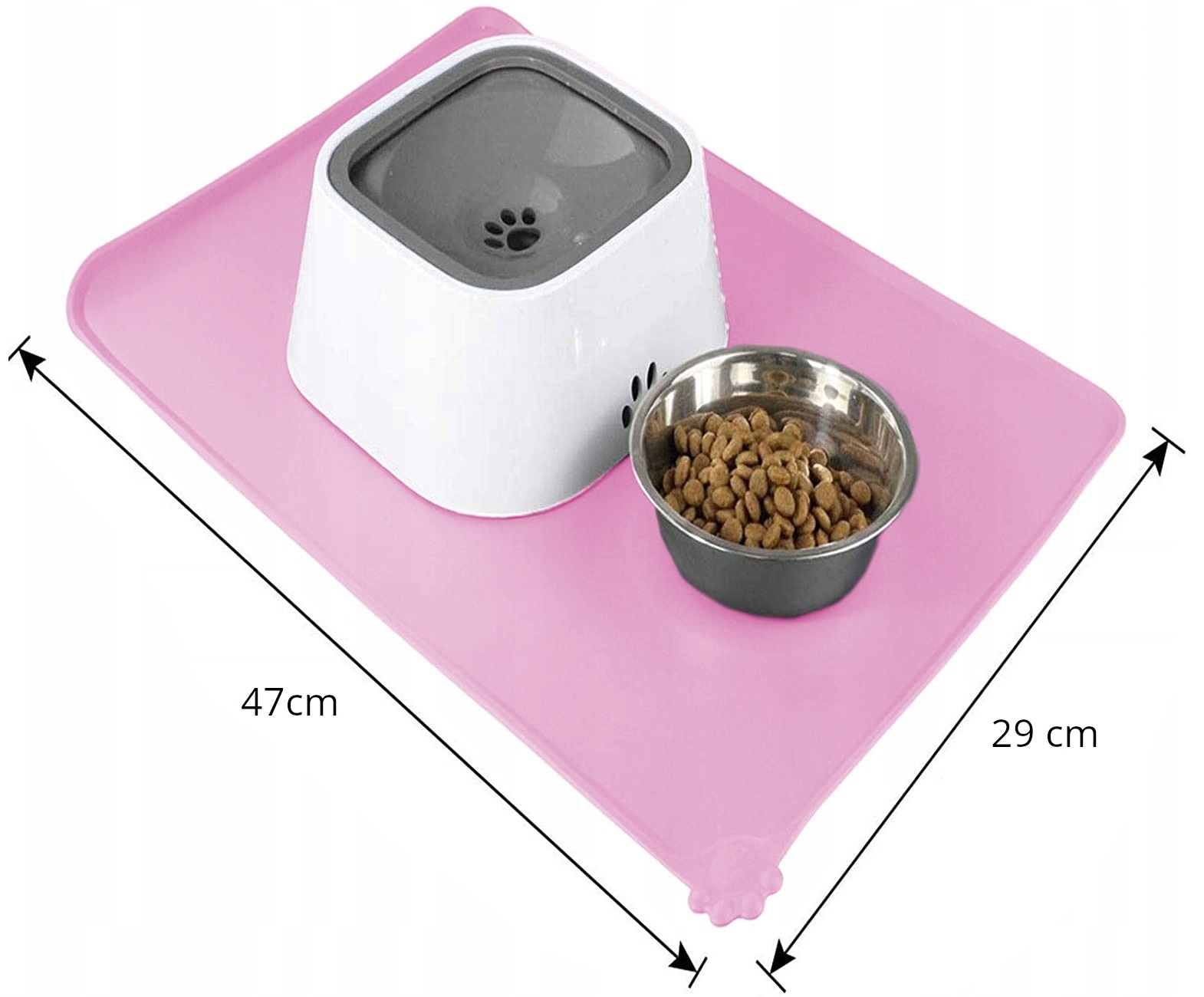 Protišmyková silikónová podložka pod misky pre miláčikov ružová