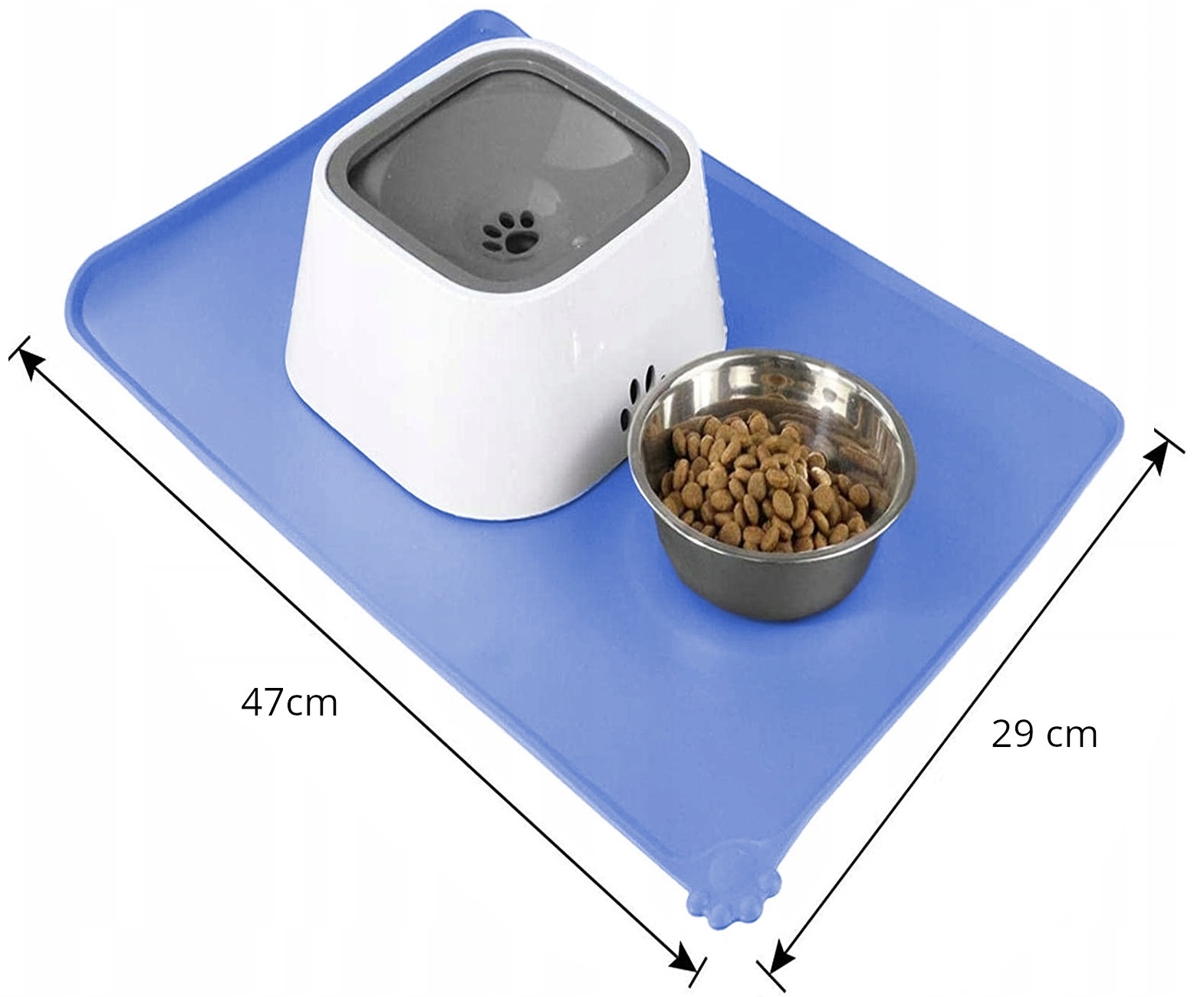 Protišmyková silikónová podložka pod misky pre miláčikov modrá