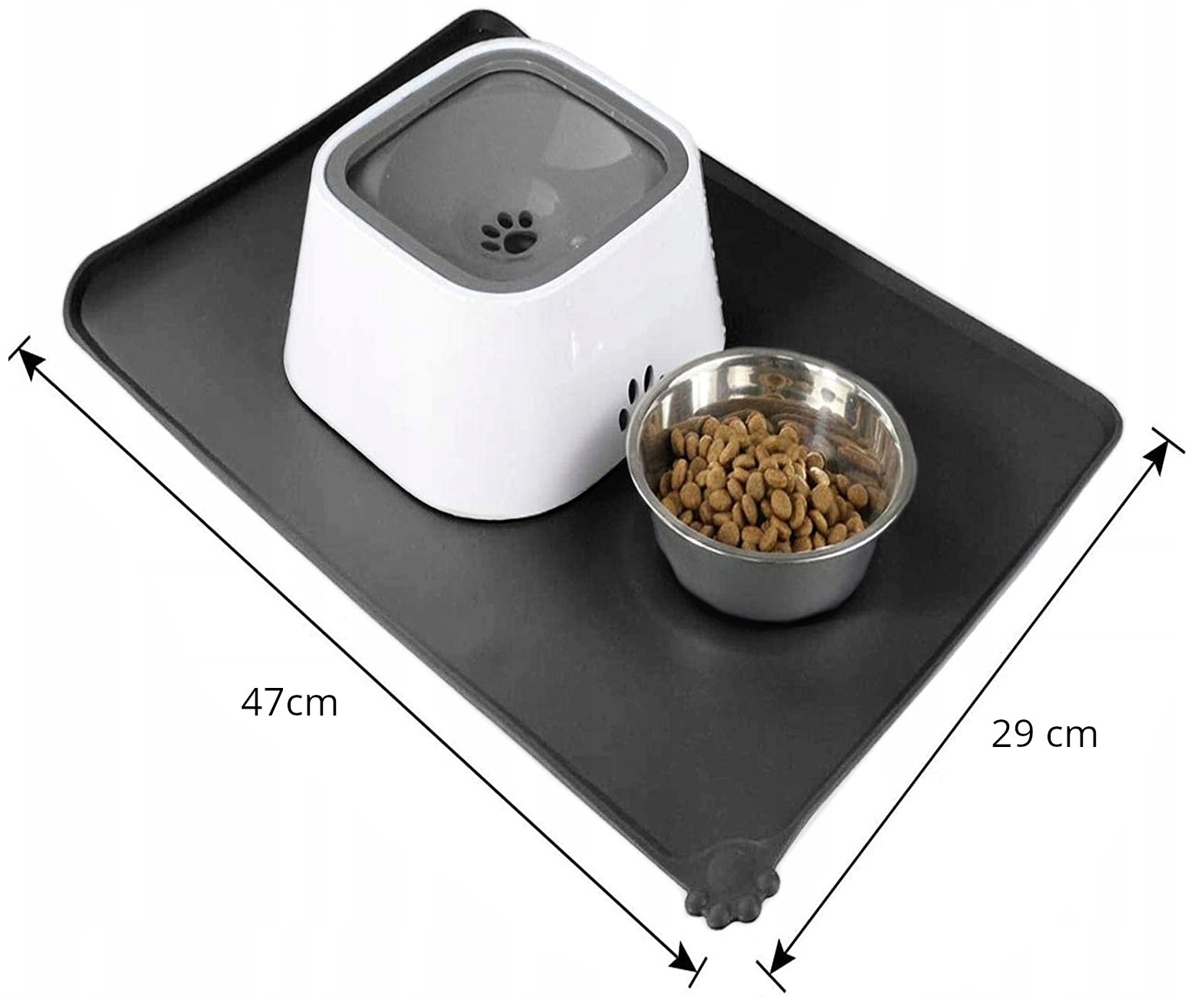 Protišmyková silikónová podložka pod misky pre miláčikov čierna