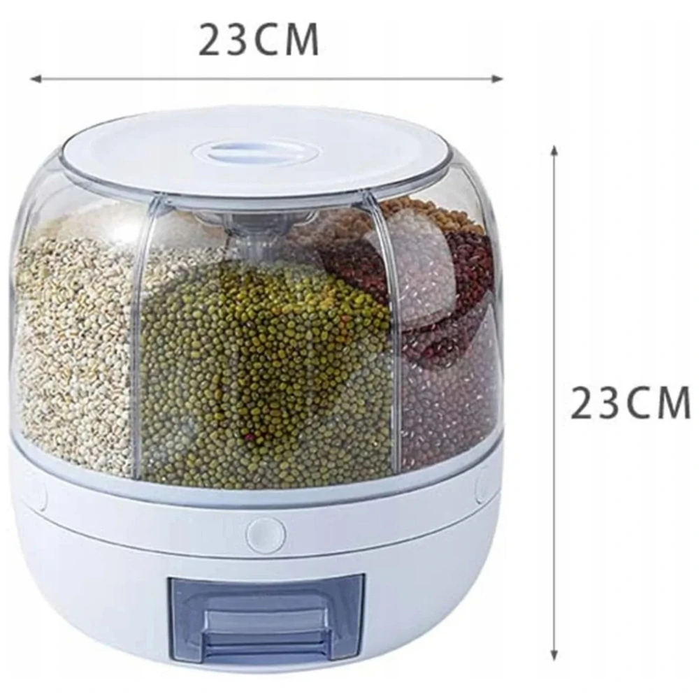 Dávkovač otočná nádoba na skladovanie suchých potravín biela