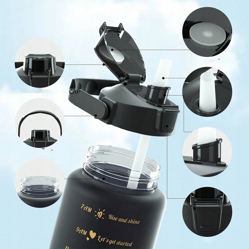 Sada 3 motivačných fliaš na vodu s odmerkou 3v1