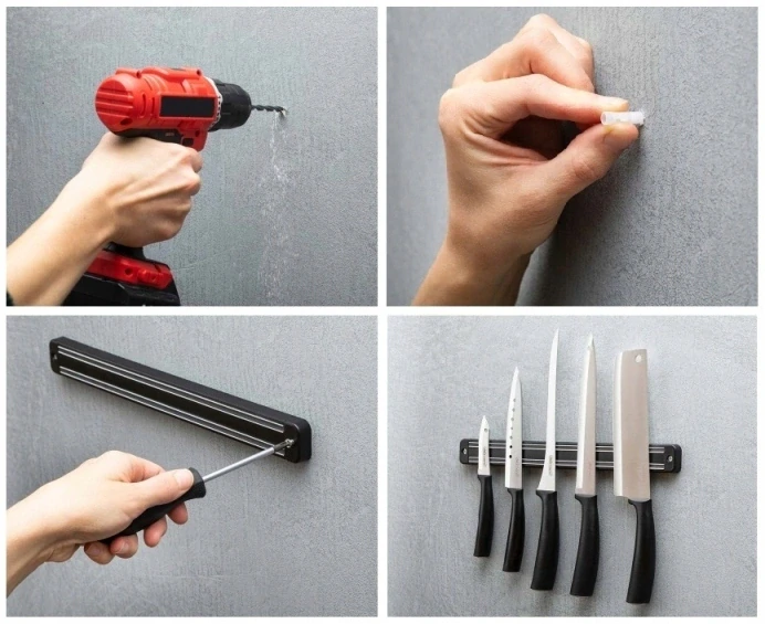 Magnetický držiak na nože, magnetická lišta na náradie 33 cm