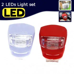 Led svetla na bicykel - sada gélových svetiel 2 kusy