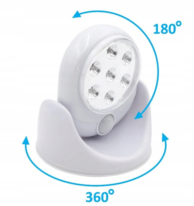 Led lampa s pohybovým senzorom napájaná z batérií bezdrôtová, 360°C 4 x AA