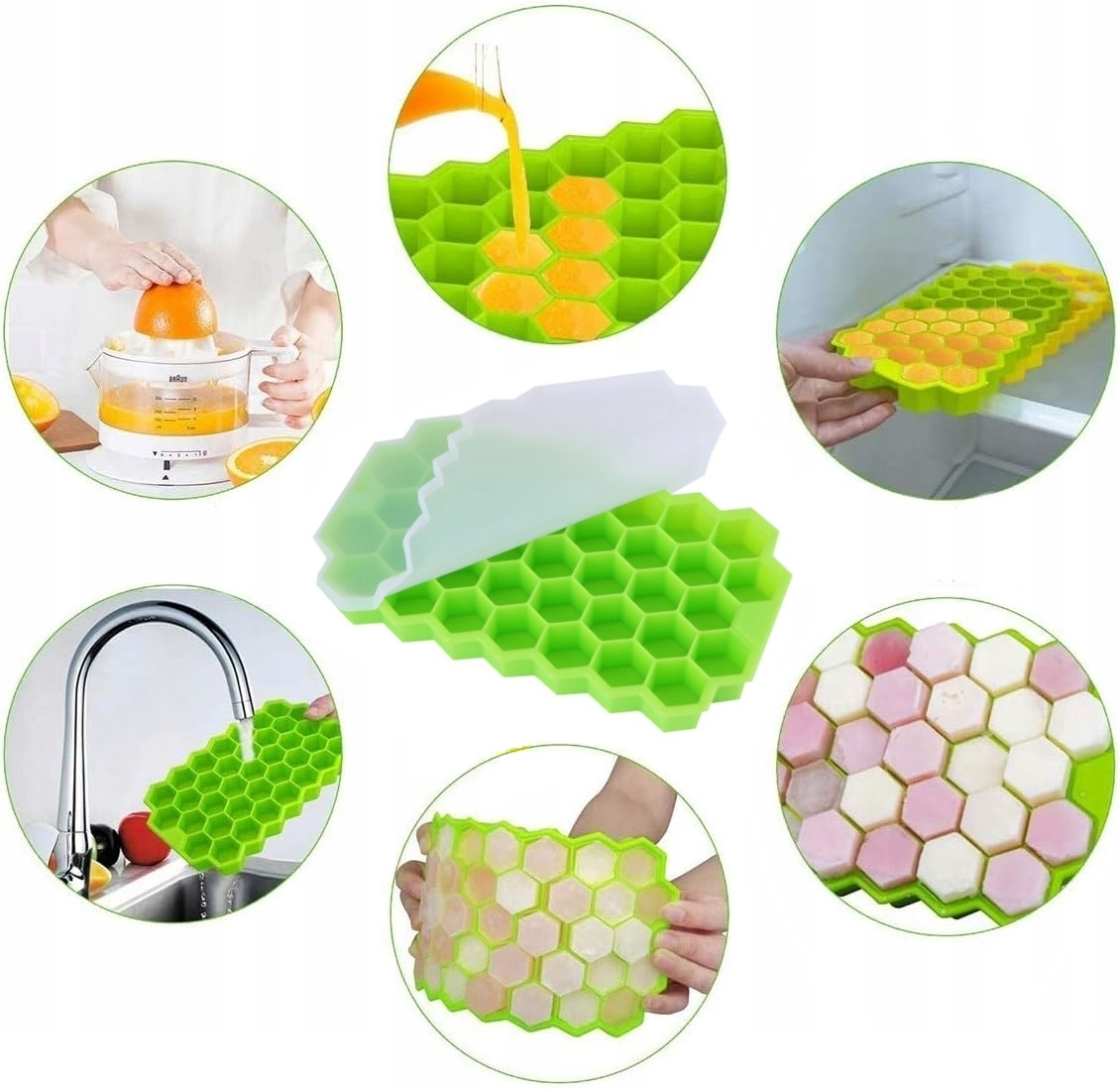 Silikónová flexibilná forma na ľad s vekom 37 kociek