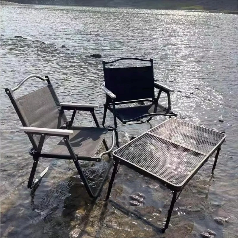 Turistický stôl hliníkový sieťovaný stolík skladací ľahký 60x40