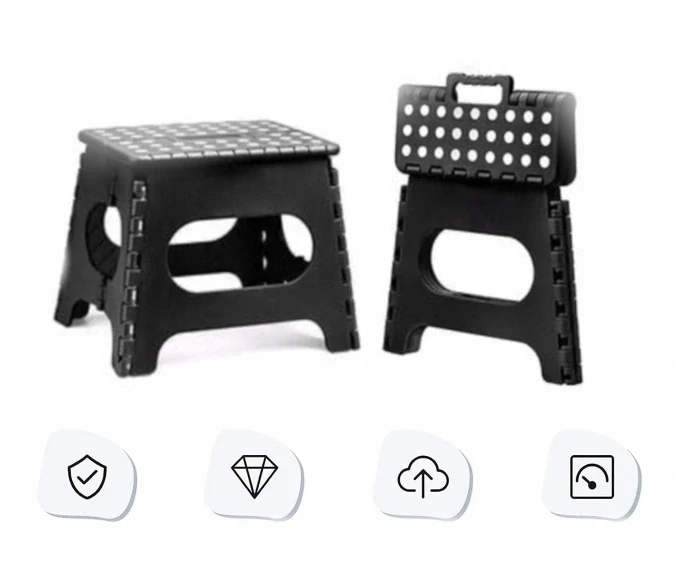 Taburet skladací schodík pevná stolička 22 cm