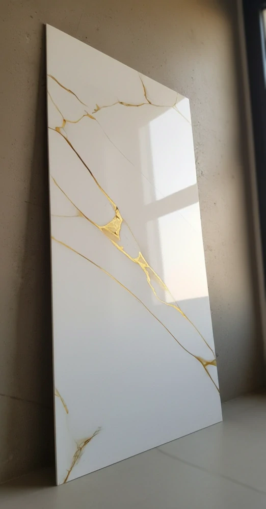Panele samolepiace biela a zlaté mramorová penová tapeta nástenné 30x60cm 10 ks