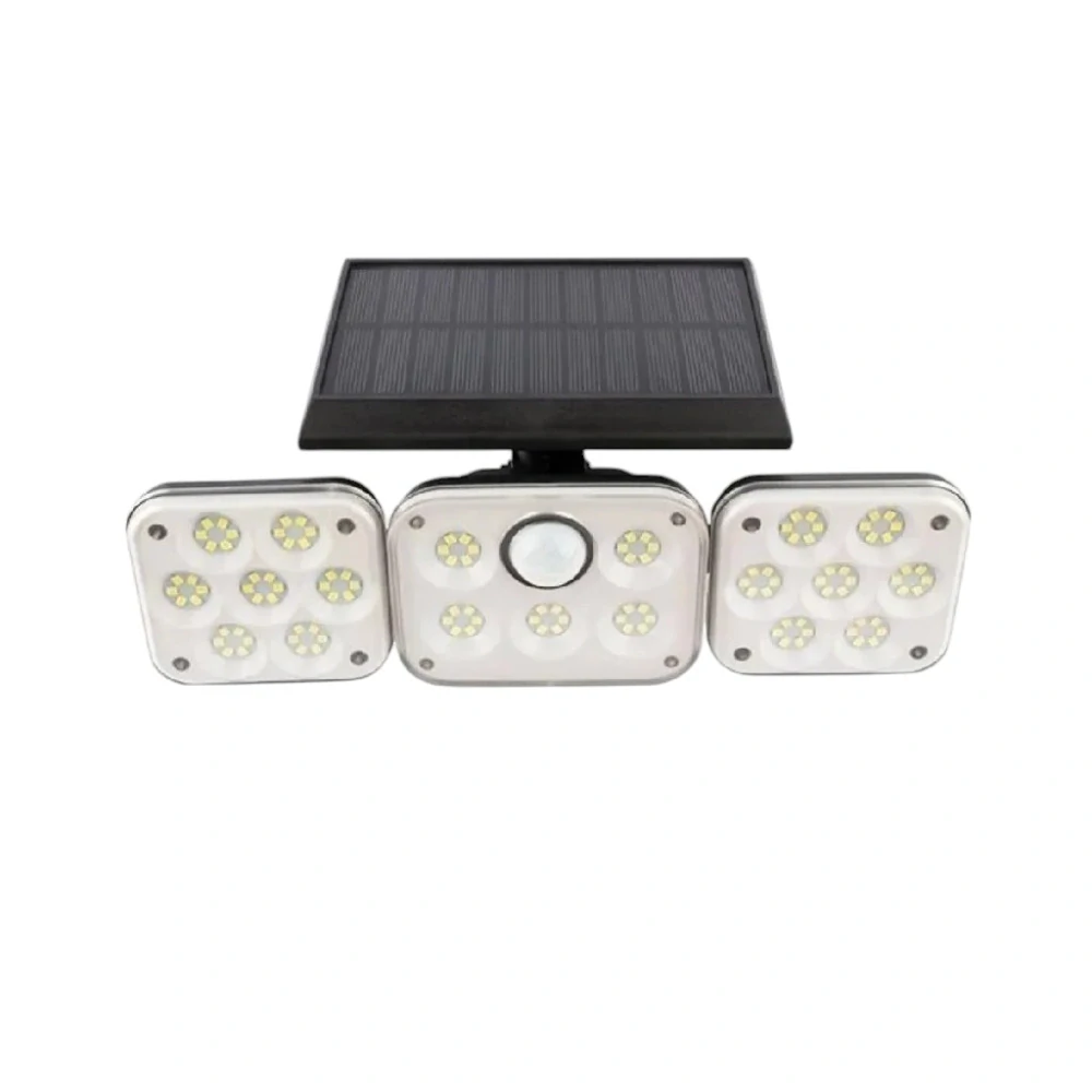 Solárny LED reflektor s pohybovým a súmrakovým senzorom, vonkajší, 3 nastaviteľné moduly