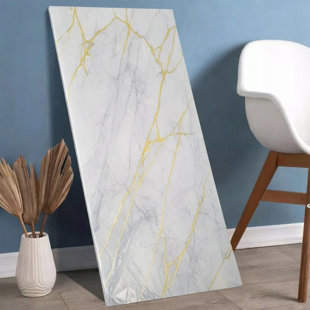 Panele samolepiace biela a zlaté mramorová penová tapeta nástenné 30x60cm 10 ks