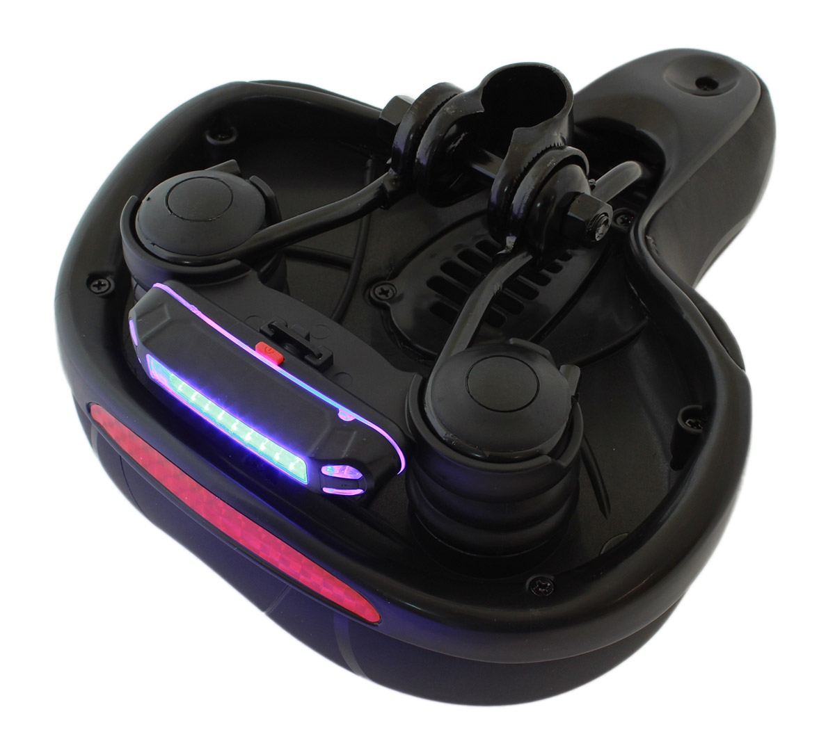 Pohodlné mäkké sedlo na bicykel so zadným svetlom