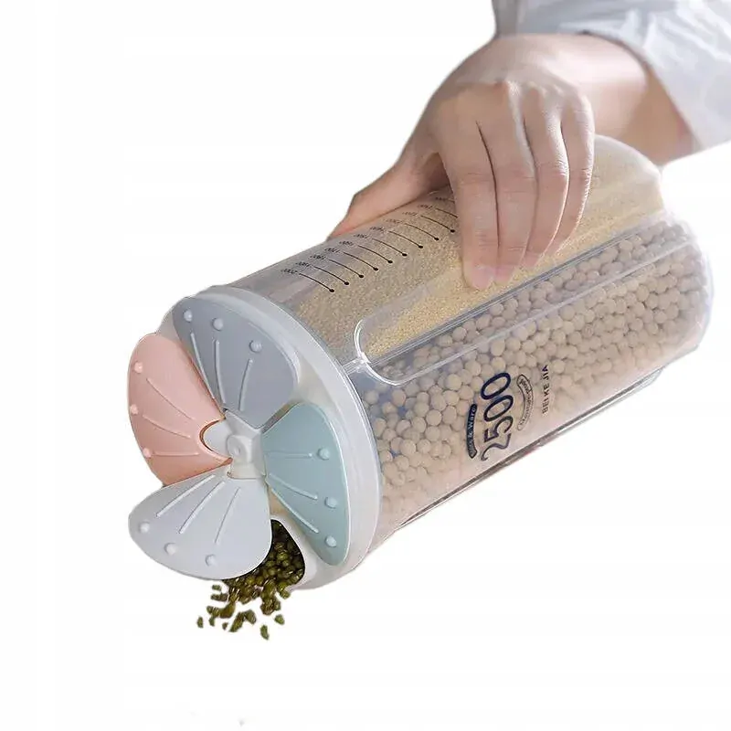 Zásobník na sypké produkty cestoviny obilniny 4 priehradky 2500ml