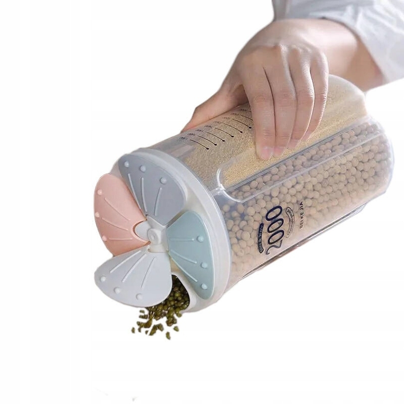 Zásobník na sypké produkty cestoviny obilniny 4 priehradky 2000ml