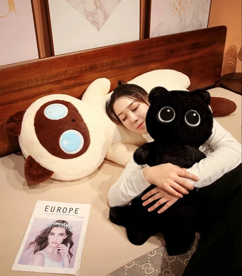 Plyšový vankúš dlhá mačka s veľkými očami 60cm