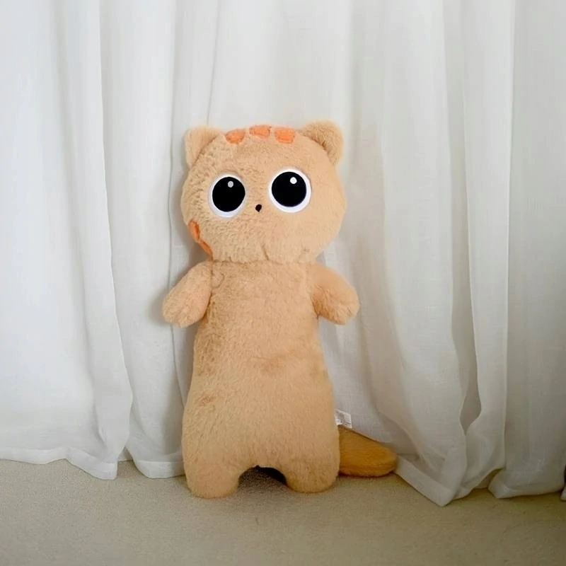 Plyšový vankúš dlhá mačka s veľkými očami 60cm