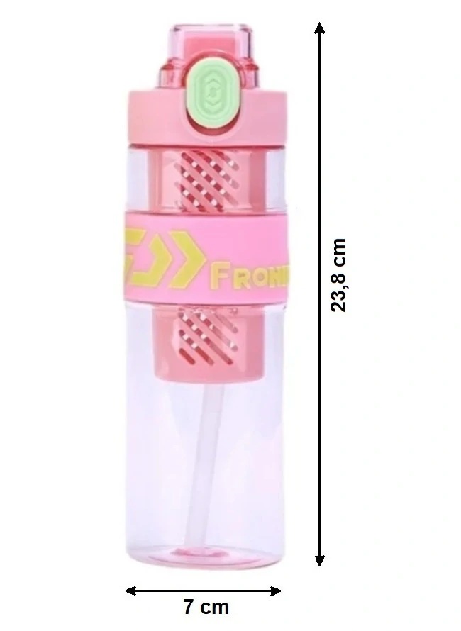 Fľaša na vodu s infuzérom a slamkou – 650 ml