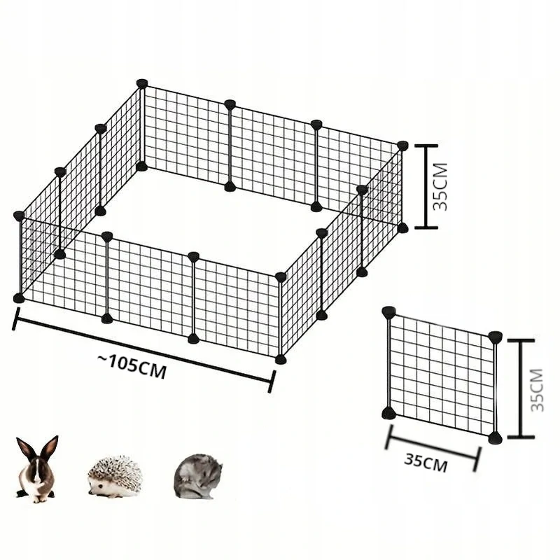 Zvieracia ohrádka kovový výbeh pre malé zvieratá 12 panelov