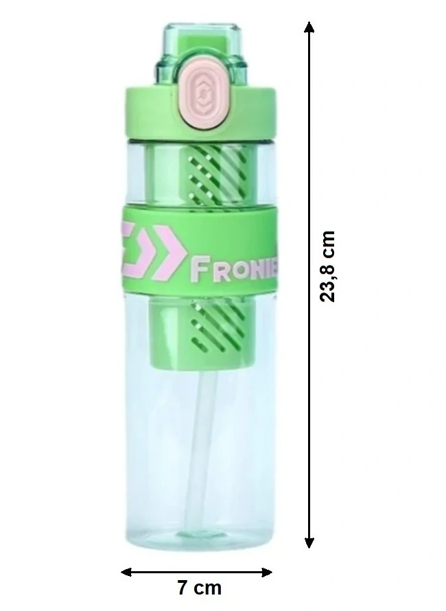 Fľaša na vodu s infuzérom a slamkou – 650 ml