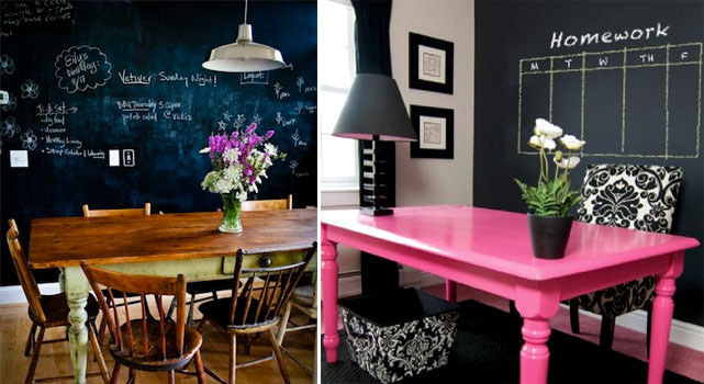 Samolepiaca tabuľa na stenu s kriedami