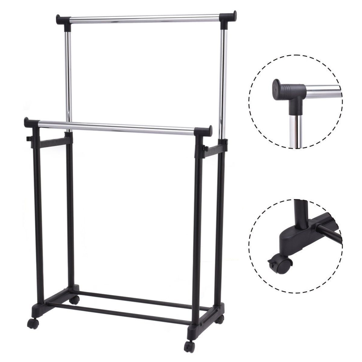 Vešiak na šaty – dvojposchodový s nastaviteľnou výškou