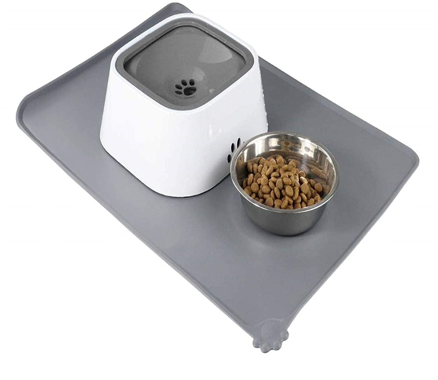 Protišmyková silikónová podložka pod misky pre miláčikov šedá