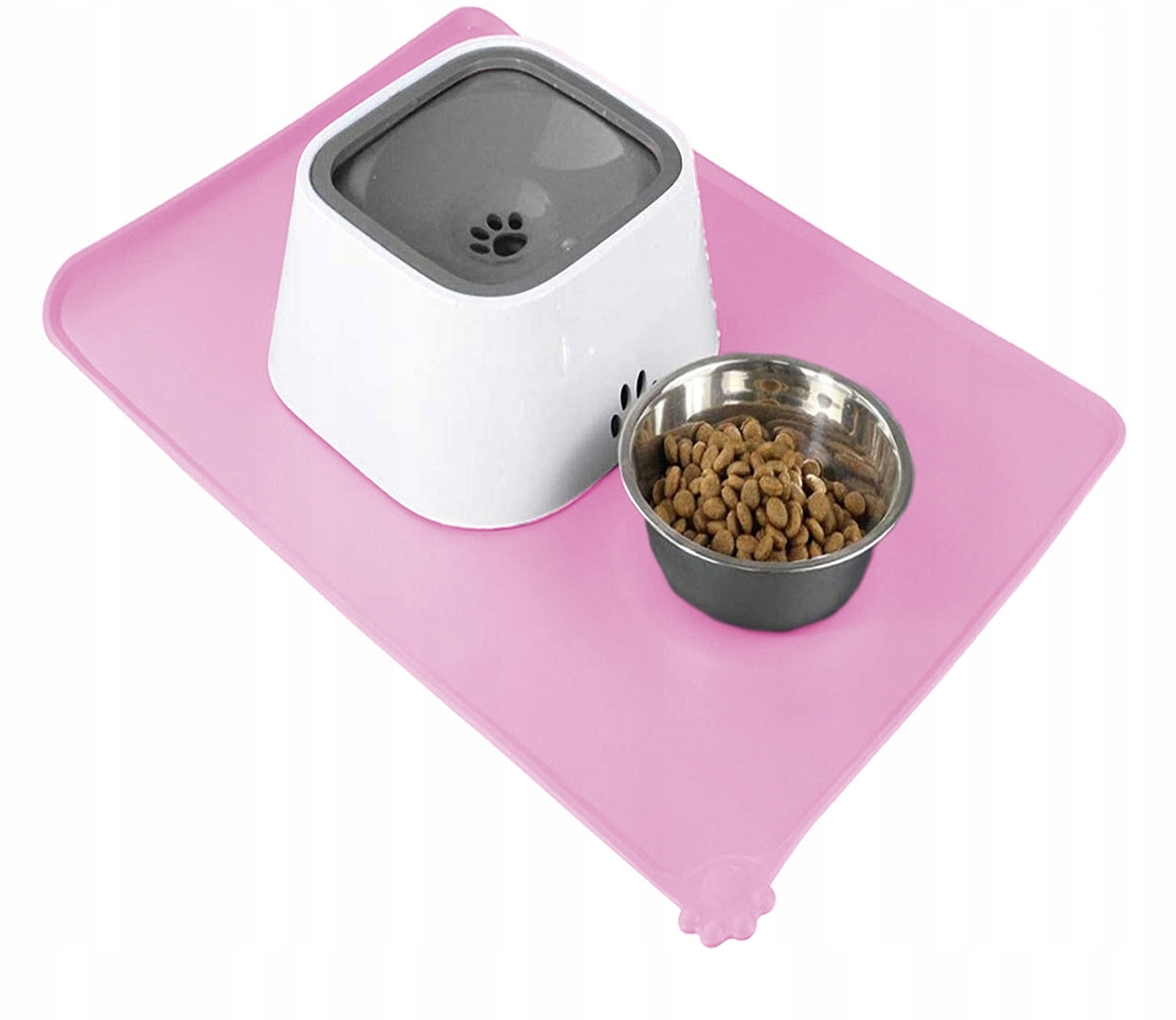 Protišmyková silikónová podložka pod misky pre miláčikov ružová
