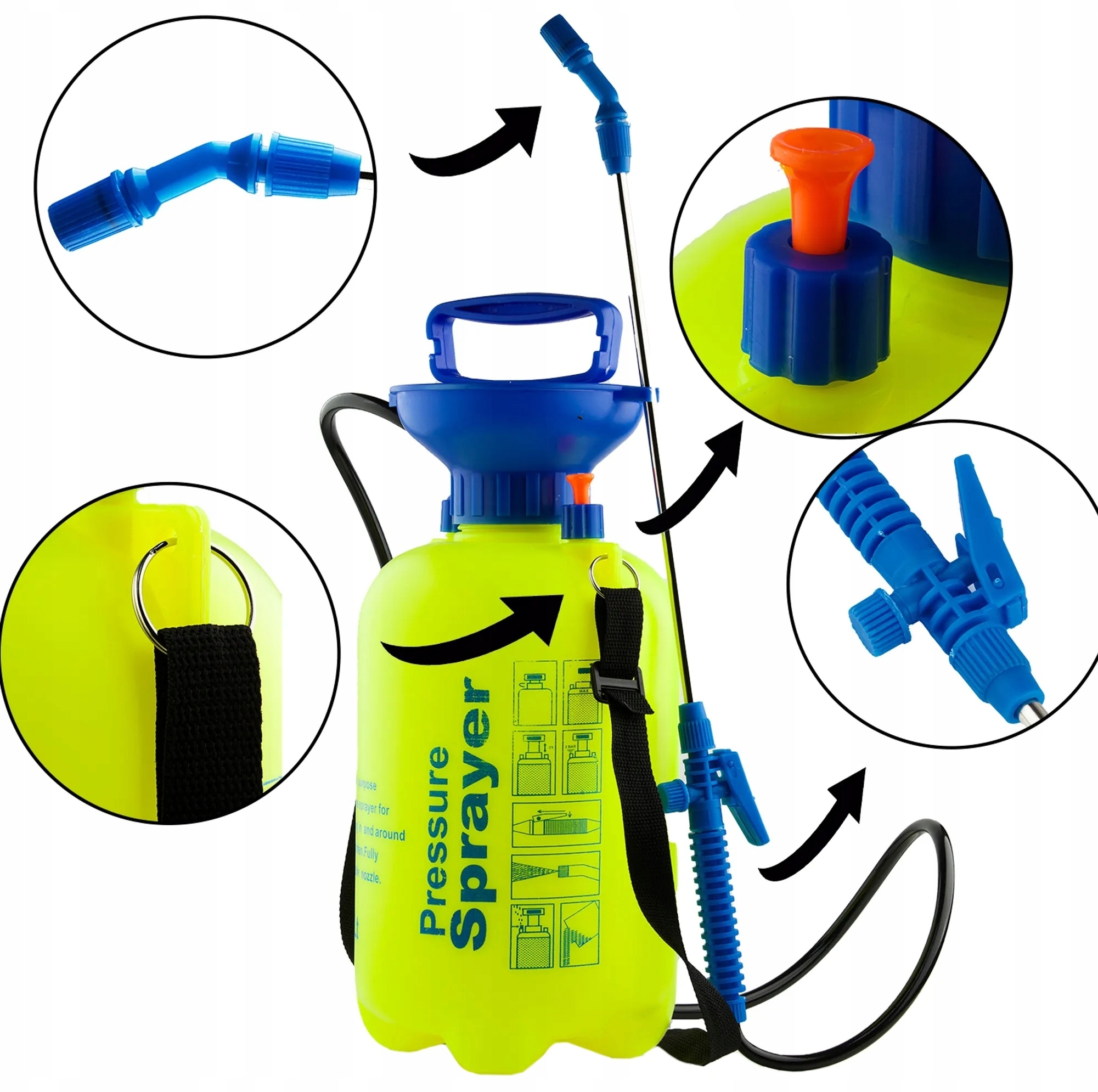 Záhradný ručný chrbtový postrekovač tlakový 8L