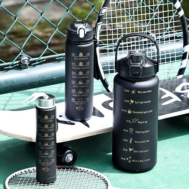 Sada 3 motivačných fliaš na vodu s odmerkou 3v1