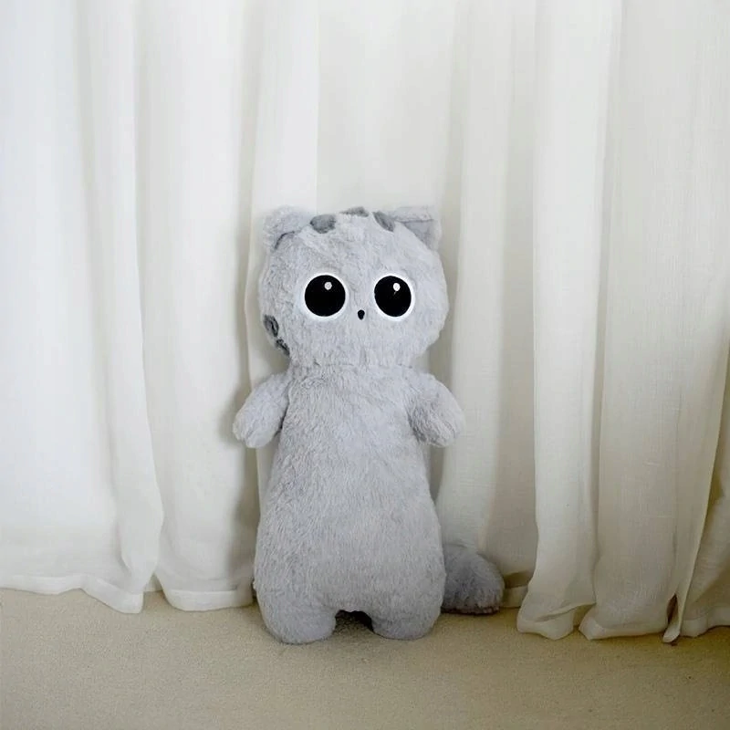 Plyšový vankúš dlhá mačka s veľkými očami 60cm