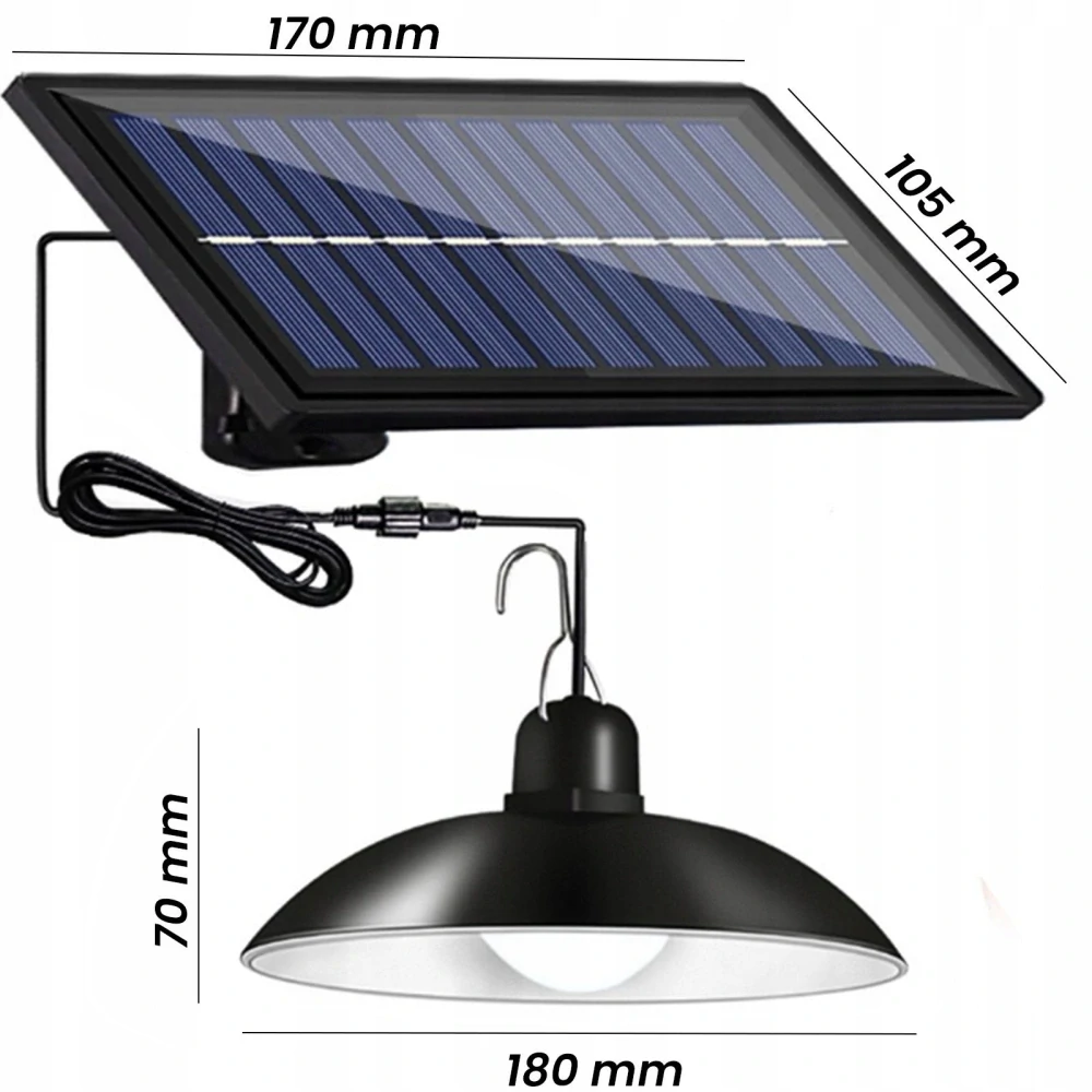 Solárna záhradná závesná okrúhla lampa LED na terasu