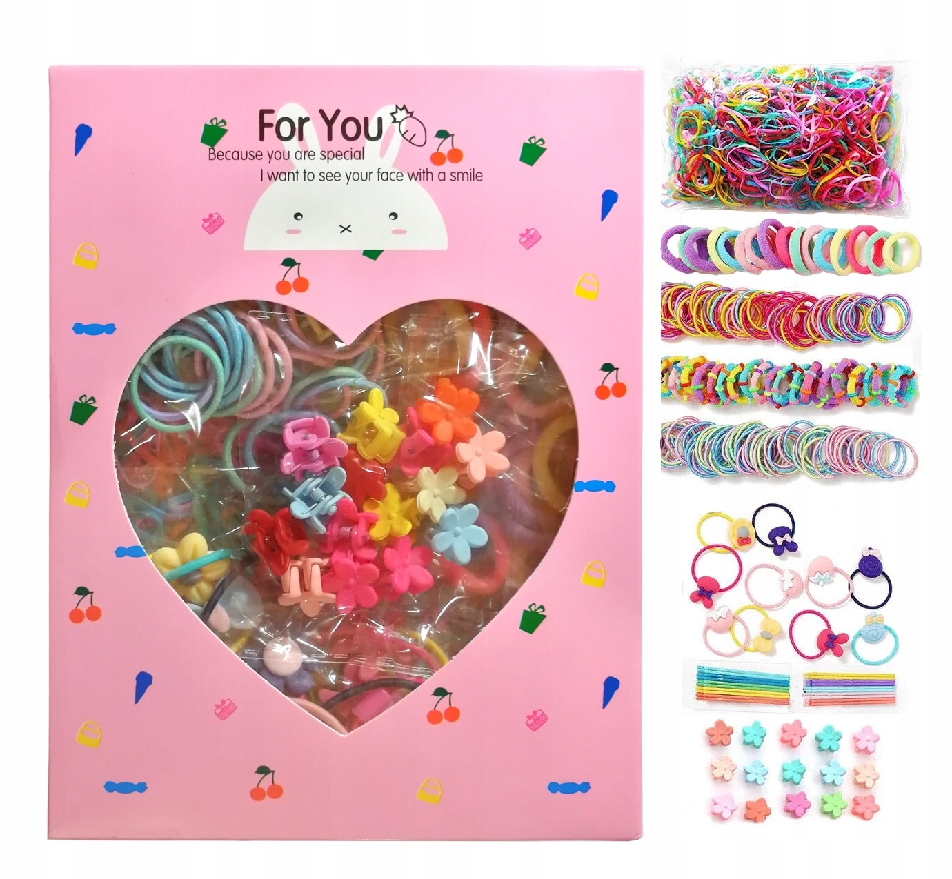 Súprava vlasových ozdôb a gumičiek na vrkôčiky pre dievčatá 1195 ks