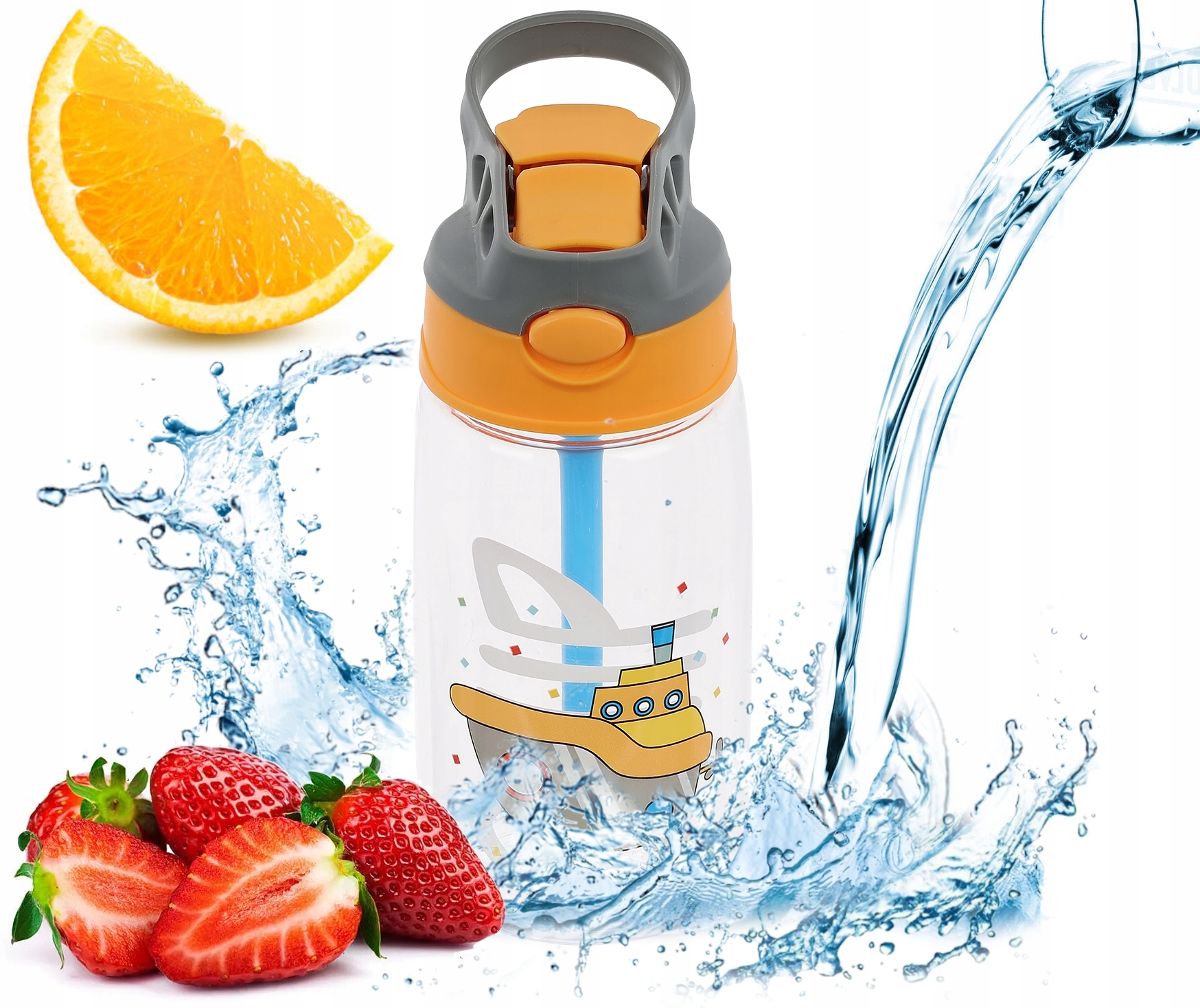 Detská fľaša na vodu 480 ml so slamkou pre deti